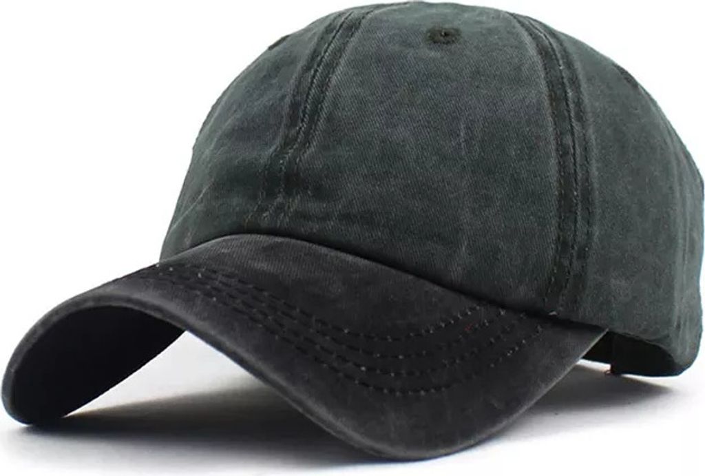 Moderne Uni Color Kappe in Grün/Schwarz – Sportlich & Lässig KP15592