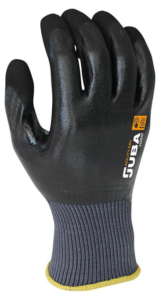 Arbeitshandschuh Nylon/Nitril Schwarz Größe 10 Juba
