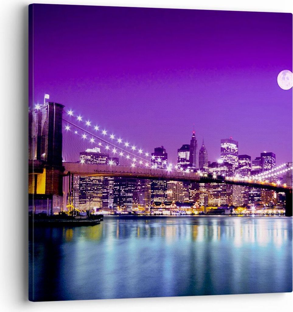 Bild auf Leinwand - Leinwandbild - Amerika wohnung architektur - 40x40cm - Wand Bild - Wanddeko - Leinwanddruck - Bilder - Kunstdruck - Wanddekorat...