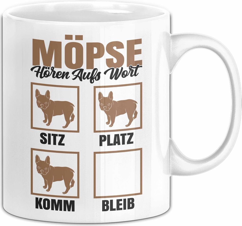 Möpse Hören Aufs Wort Tasse Geschenk Möpse Besitzer Mama Produktbild 