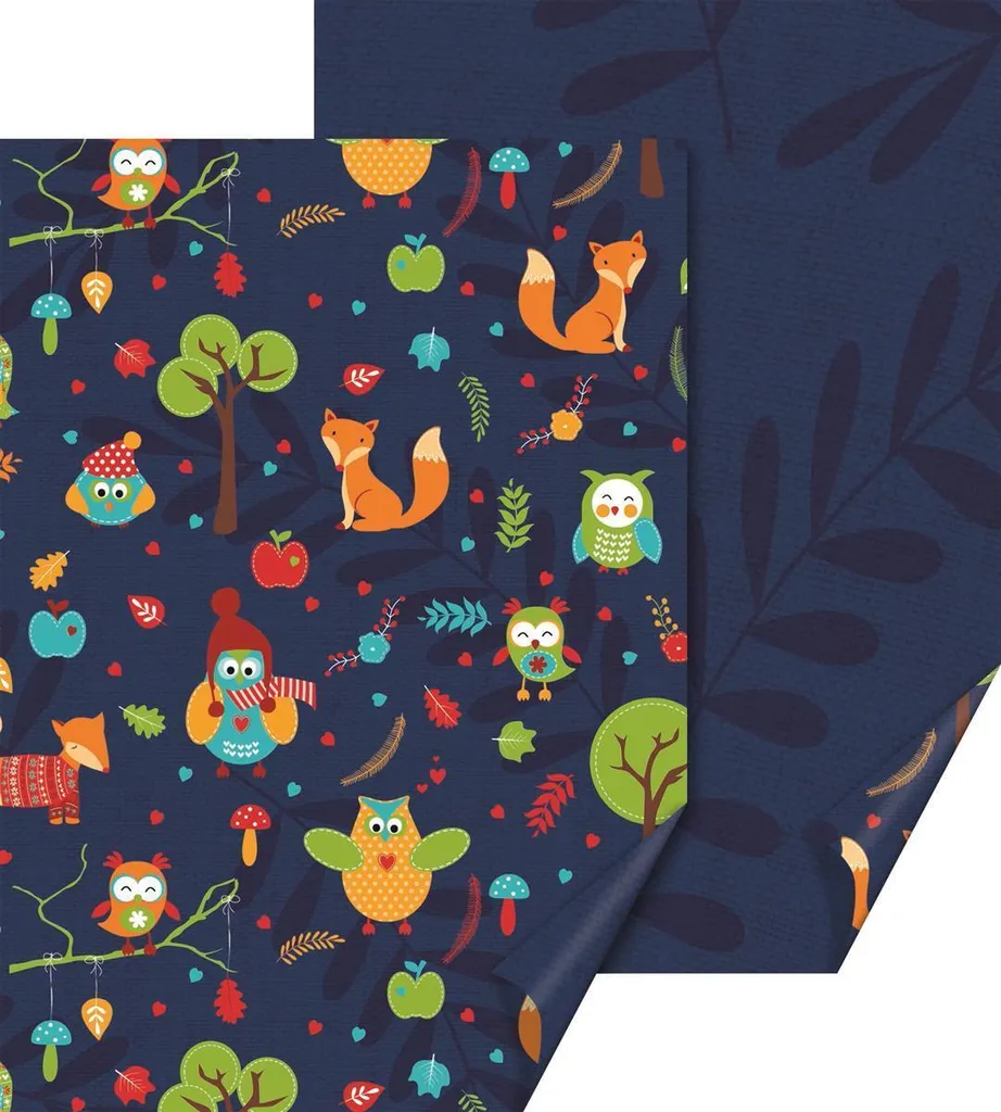 Carton à motifs Hiboux & renards Heyda 50x70 cm haute qualité 220g