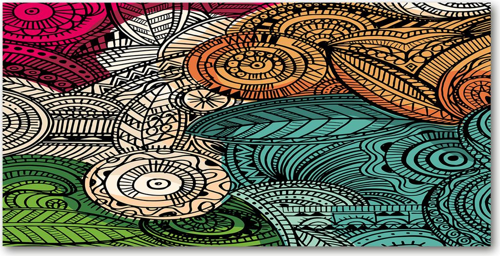 Tulup Leinwandbild - 140x70 cm - Wandkunst - Drucke auf Leinwand - Leinwanddruck - Kunst: modern & klassisch - Mehrfarbig - Abstrakte Federn