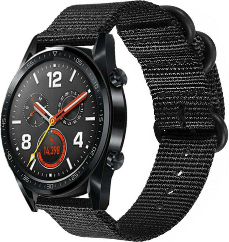 Strap-it Huawei Watch GT 2 Nylon Schnallenarmband (Schwarz)