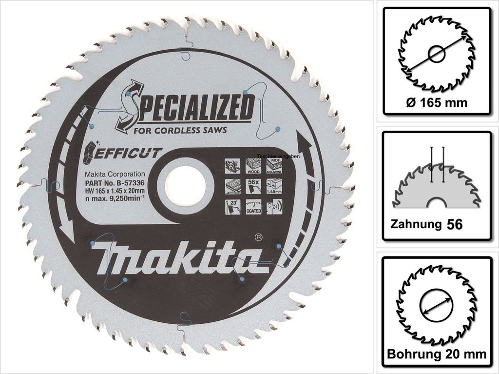 Makita B-57336 pílový kotúč na drevo, MDF, 165mm Obrázok produktu 