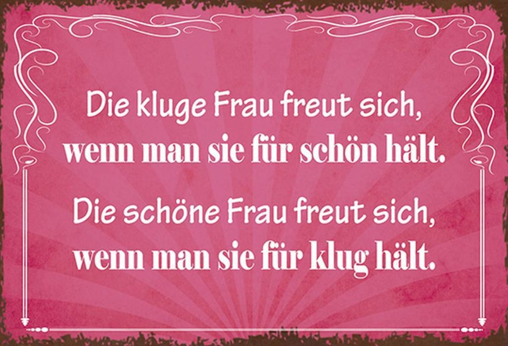 vianmo Holzschild 20x30 cm kluge Frau schöne Frau
