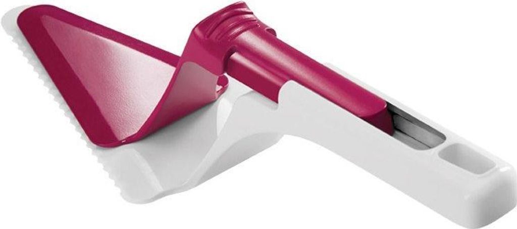 Metaltex 252314317 Tortenheber mit Schieber, weiß/brombeer Produktbild 