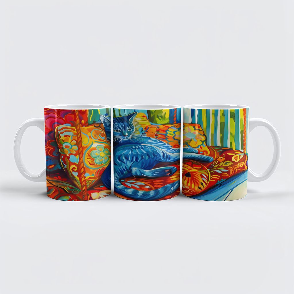 raxxa Premium-Tasse "Cat is Grooming on Swing"