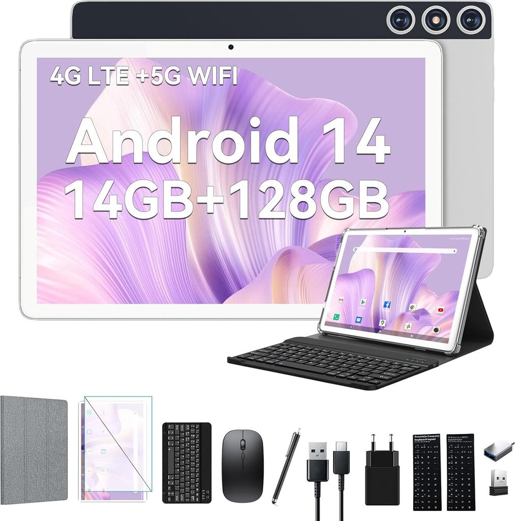 2024 Neueste Android 14 Tablet 10 Zoll, 4G LTE 2 SIM 1 SD Produktbild 