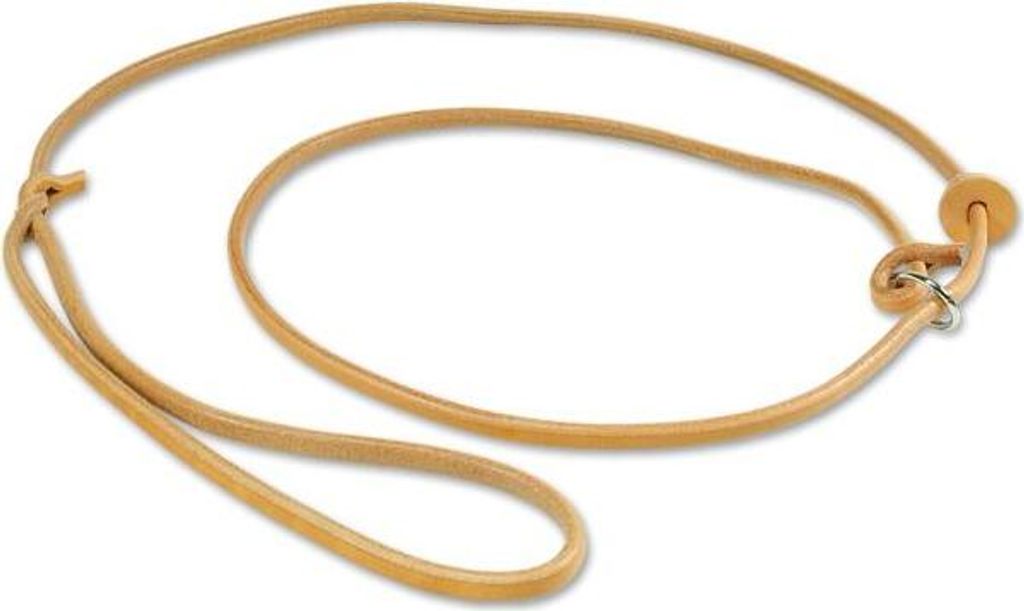 Lederleine mit Lederstop Moxonleine Ledermoxon 6mm ca. 120cm natur