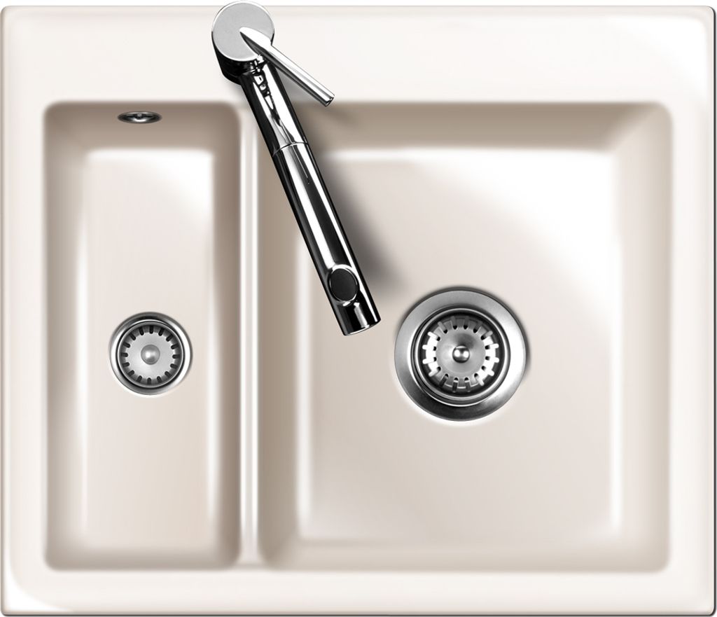 Spüle KeraDomo MERA 60 Magnolie mit Handbetätigung