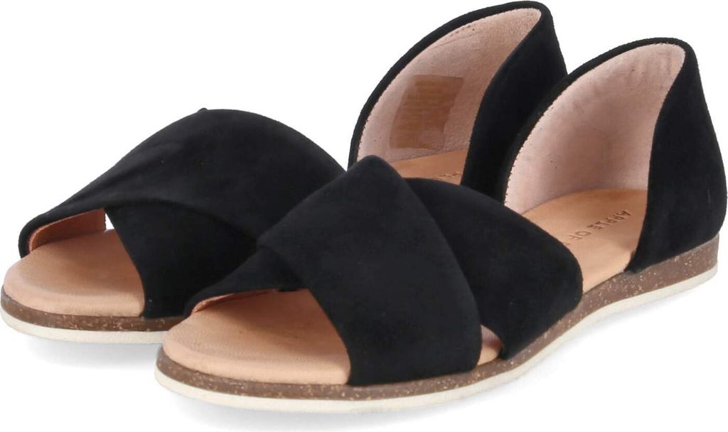 Apple of Eden Damen Sandalen CHIUSI Schwarz Rauleder Größe: 37