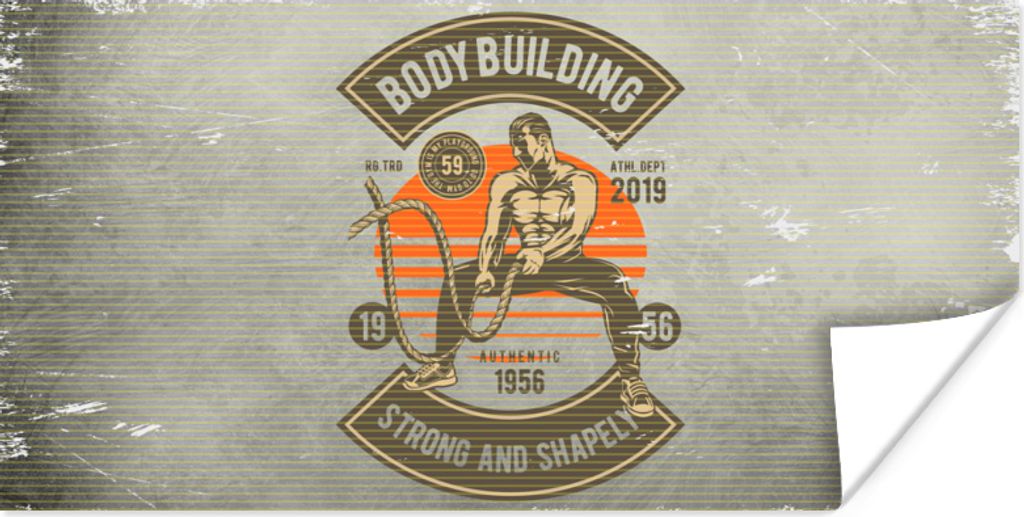 MuchoWow Poster Vintage - Turnhalle - Seil 160x80 cm - Foto Poster