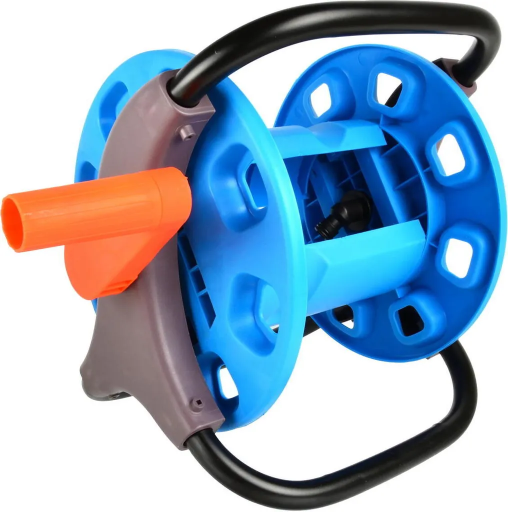 Dévidoir portable pour tuyau d'arrosage 25m 1/2" GEKO avec manivelle fixe