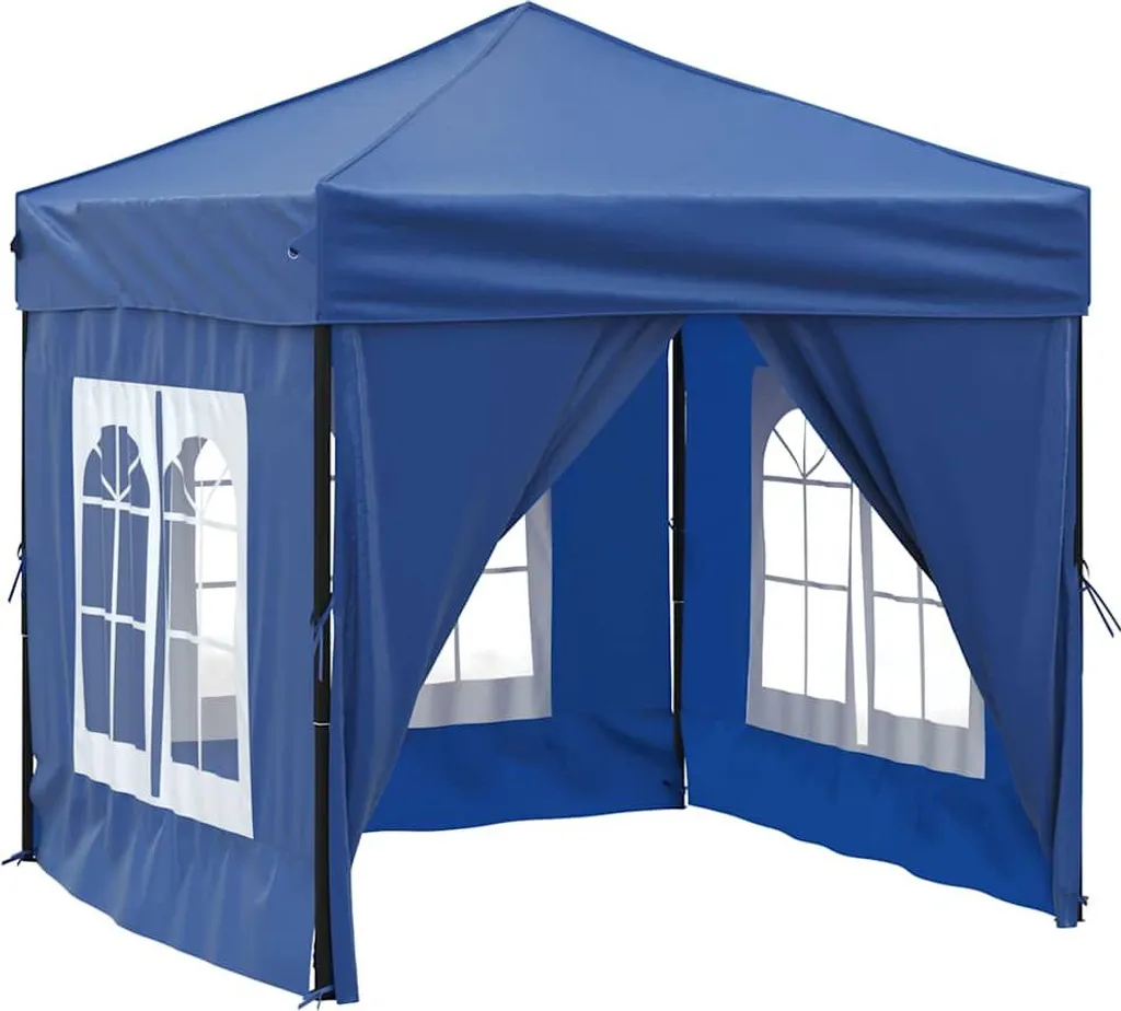vidaXL Tenda da festa pieghevole con pareti laterali blu 2x2 m