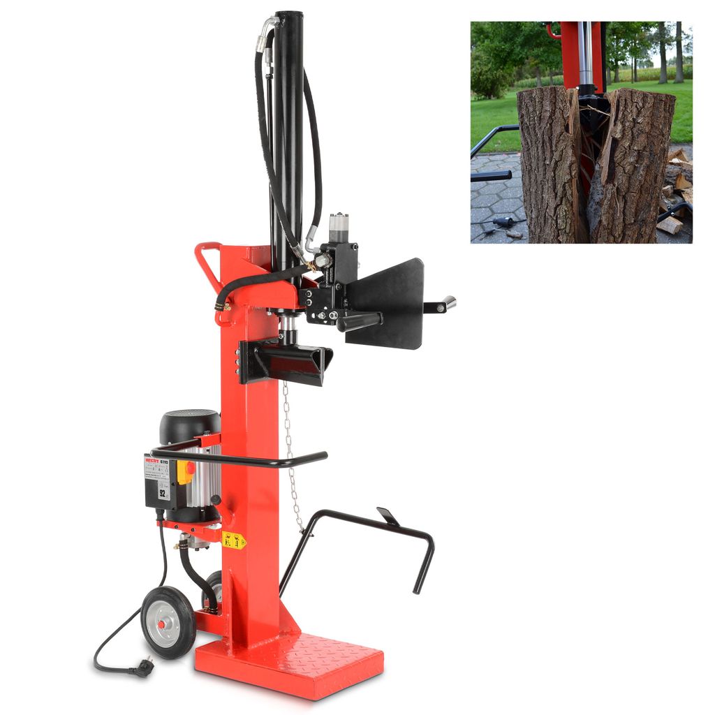 HECHT 6110 Holzspalter stehend | 10 Tonnen | 230 V | 3000 W | 30 cm | bis 70 cm langes Holz