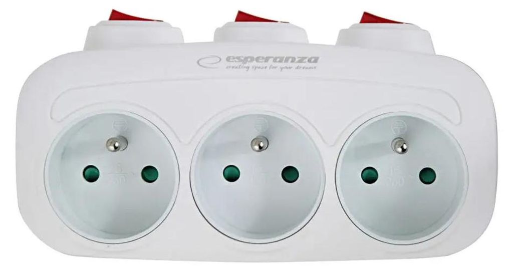 Esperanza Elec. Steckdosenverteiler 3 Steckdosen Schalter Produktbild 