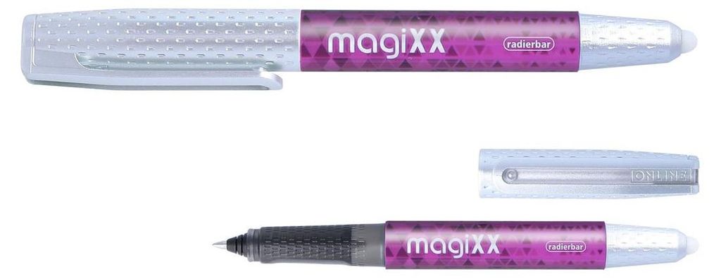 ONLINE MagiXX Tintenroller lila/silber 0,7 mm, Schreibfarbe: blau, 1 St.