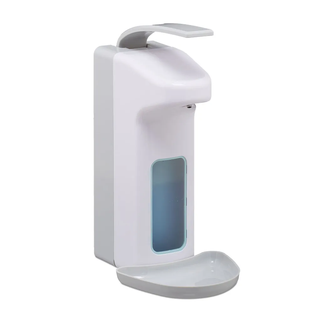 Relaxdays 10029930 Erogatore Sapone e Igienizzante 1L Bianco