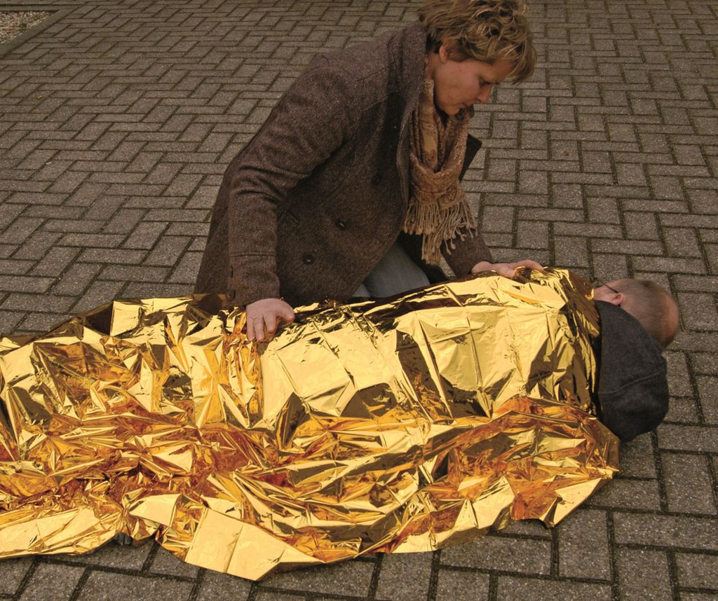 Medi-Inn Rettungsdecke Rettungsfolie gold | silber 160 x Produktbild 4