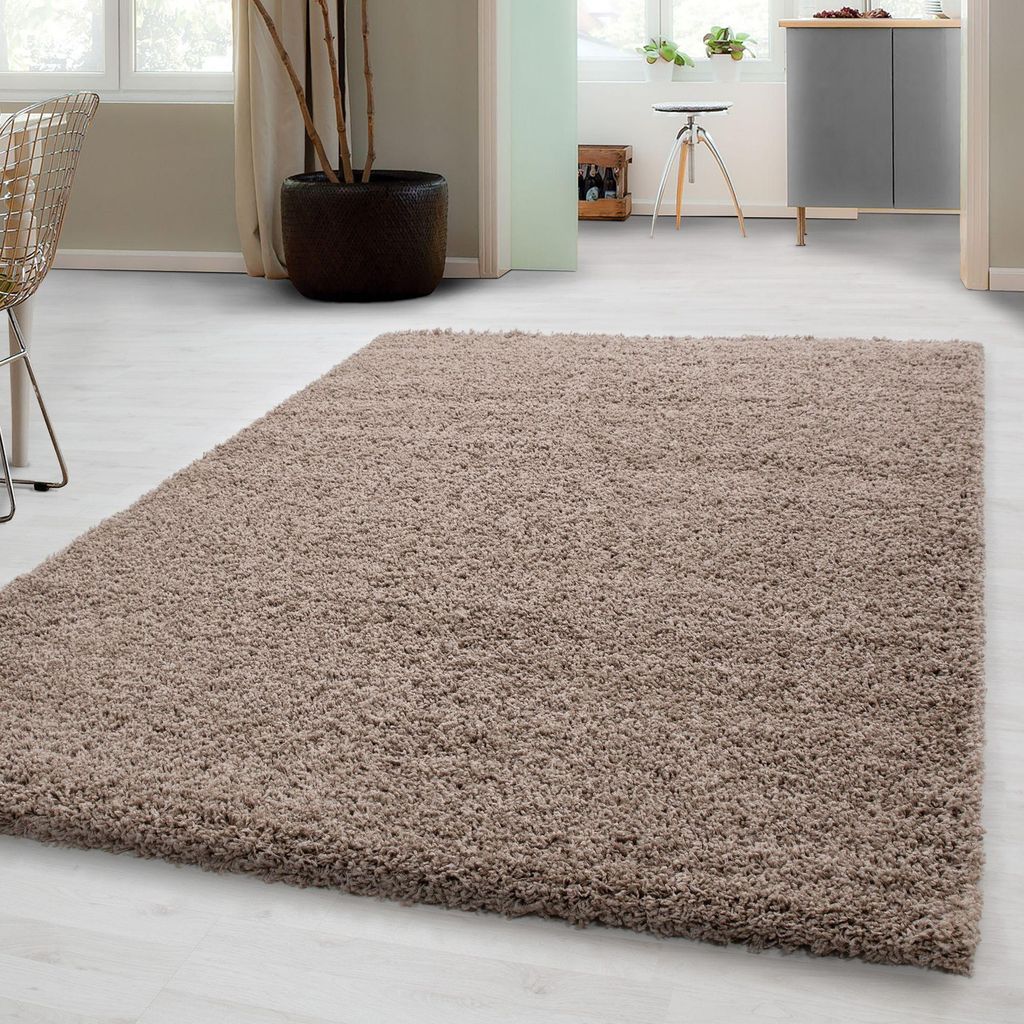 Carpetsale24 Hochflor Teppich Uni Einfarbig Modern Shaggy Teppich Wohnzimmer Flauschig Weich Preishammer, Grösse: 80x250 cm