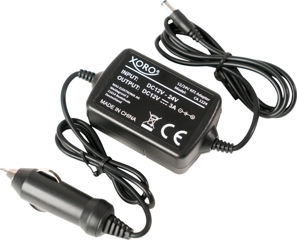 Xoro CA1224, Stabilisierter 12V/24V KFZ Adapter Image du produit 