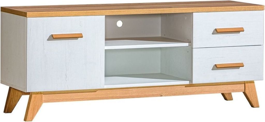 TV Lowboard Schrank Fernsehtisch SVEN SV5 andersen kiefer / eiche nash 135 x 55 x 40 cm
