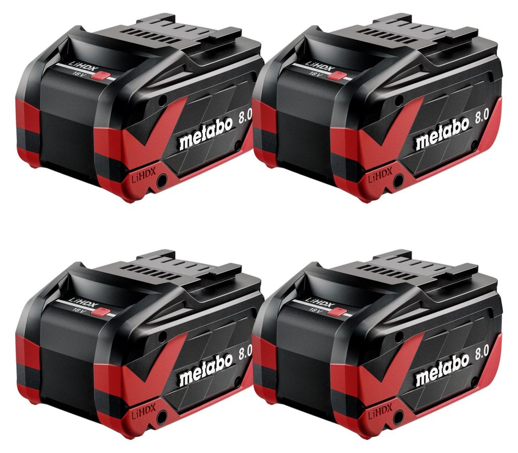 Metabo 4x LiHDX Akkupack 18 V 8,0 Ah CAS Li-Ion Akku ( 4x Produktbild 