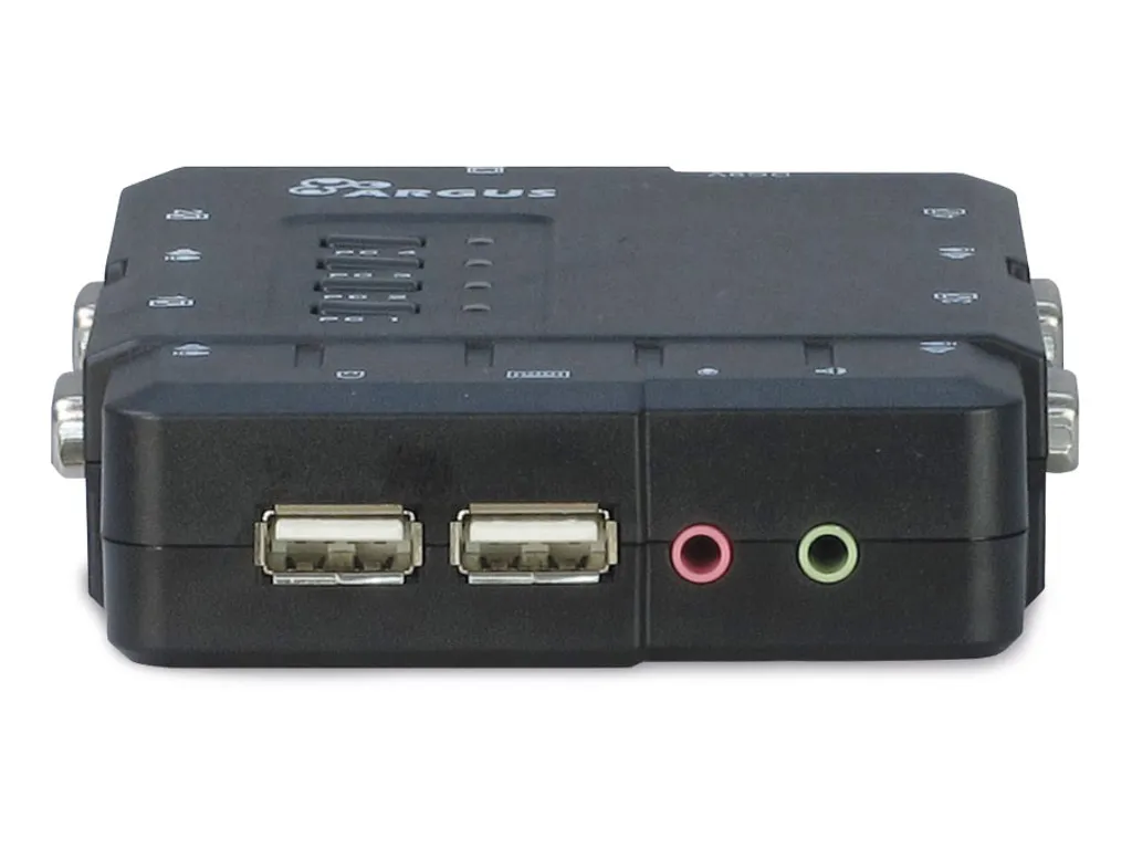 Boîtier KVM VGA Inter-Tech CS-41UA compact à commutation manuelle - 2