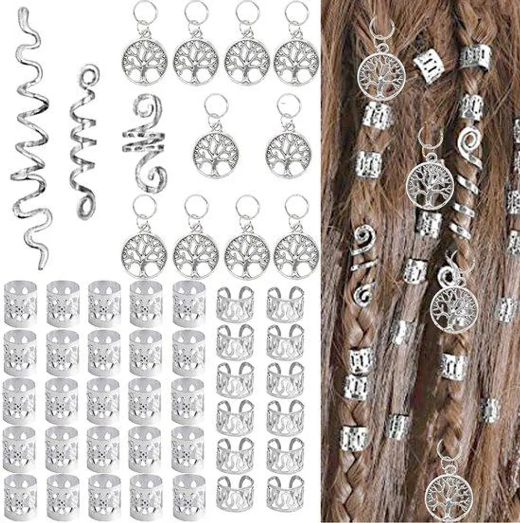 Anneaux de Tresses en Métal Flexible : Set de 50 Griffes pour Coiffure