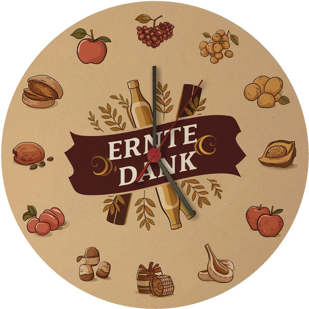 Nostalgische Ernte Dank Wanduhr aus MDF