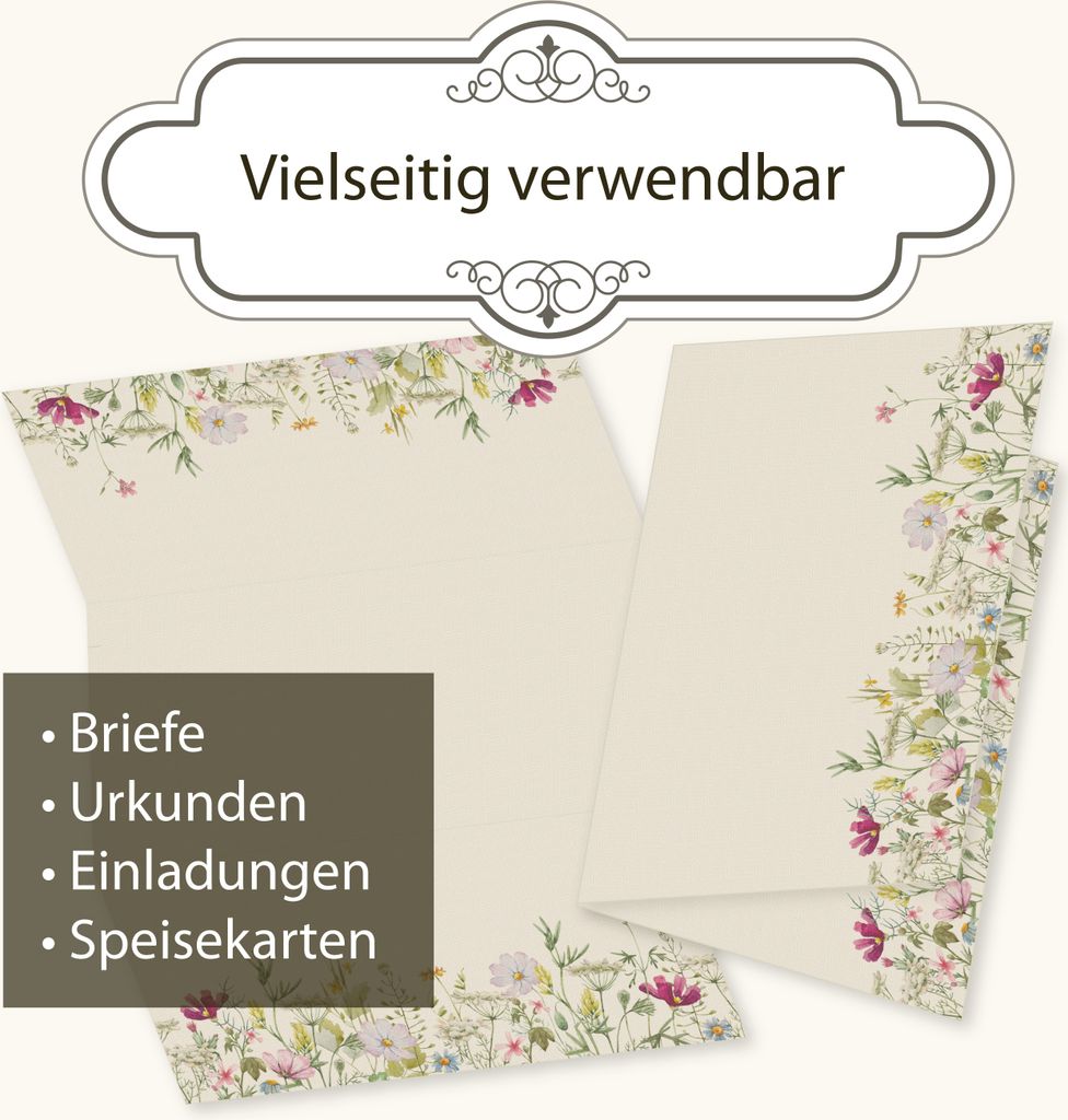 TATMOTIVE Wildblumen 25 Sets Briefpapier mit Umschläge, Produktbild 4