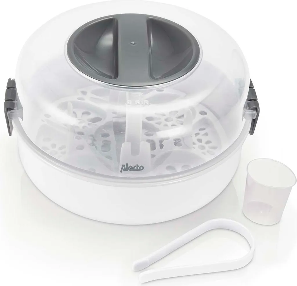 Stérilisateur biberon micro-ondes Alecto BW-04 blanc spécial 4 pièces