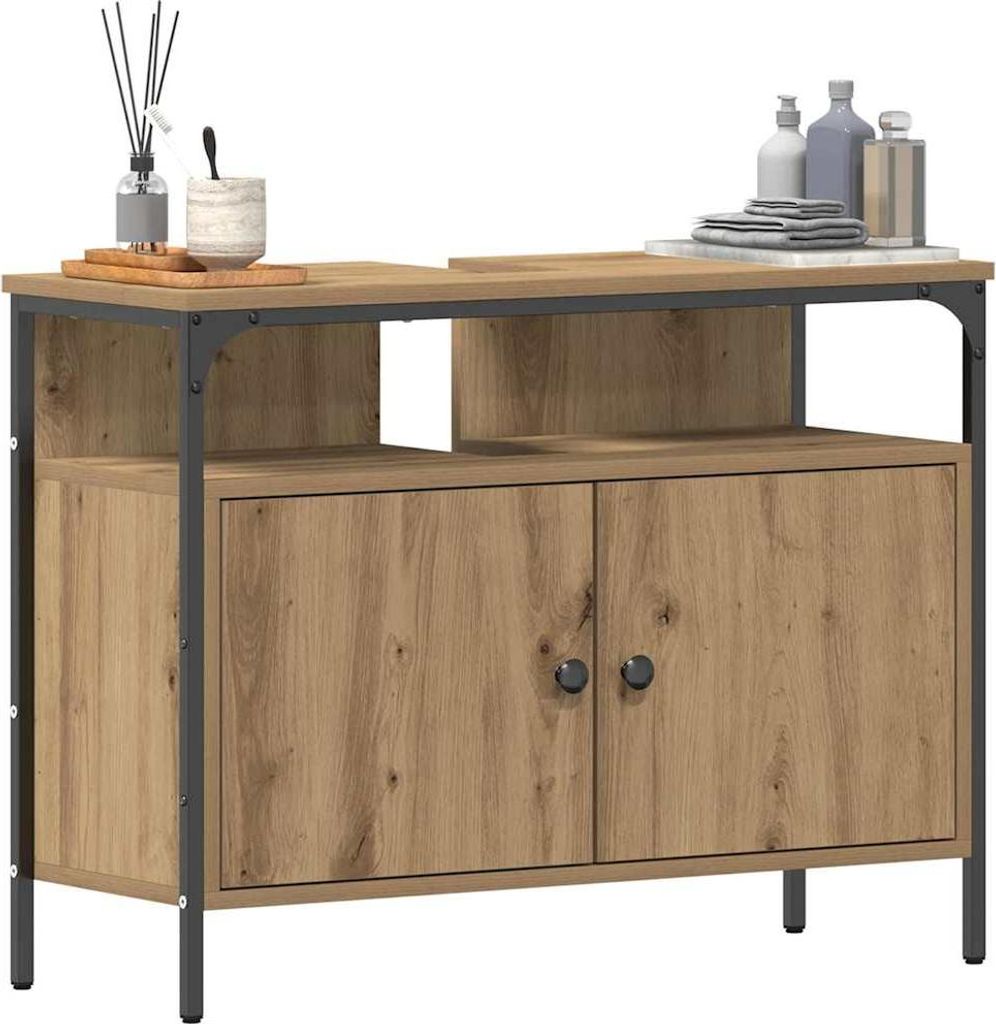 "2026 Aktion"Waschbeckenschrank/Badschrank Modernes Design - Badezimmerschrank Badmöbel - Artisan-Eiche 80x30x60 cm Holzwerkstoff DEMöbel 7347782