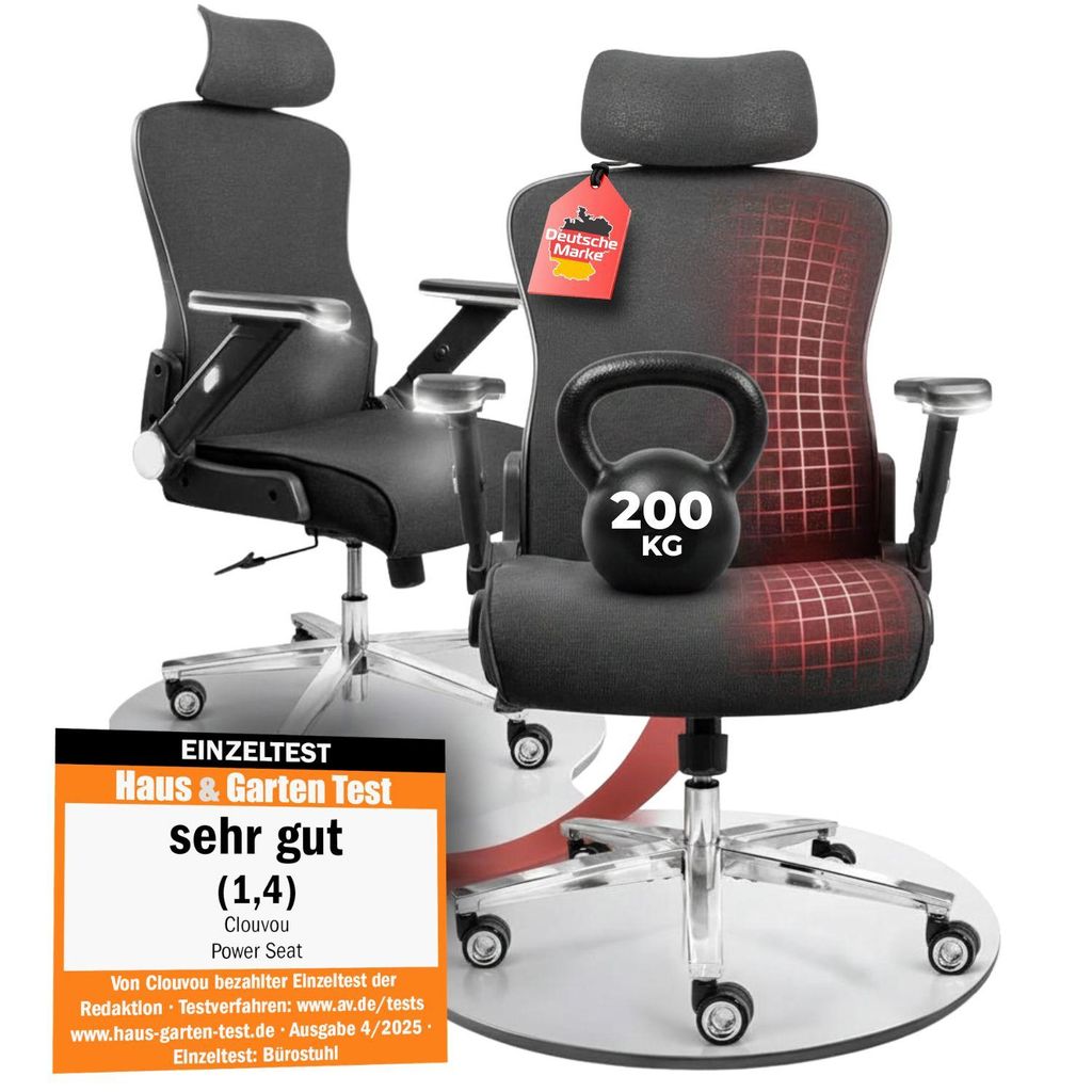 CLOUVOU PowerSeat Bürostuhl Ergonomisch Schreibtischstuhl Produktbild 