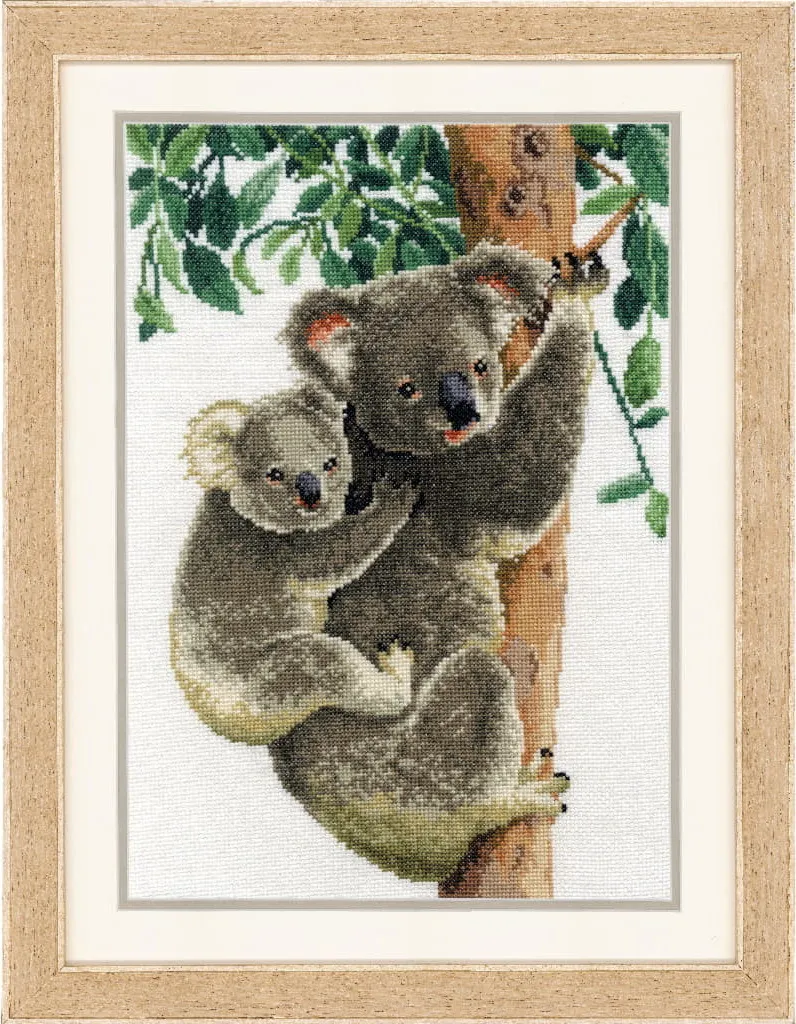 Kit Broderie Point Compté Koala - Tout Inclus pour Débuter sans Erreur