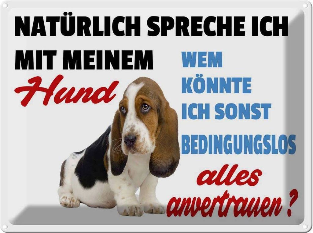 vianmo Blechschild 30x40 cm natürlich spreche ich mit Hund