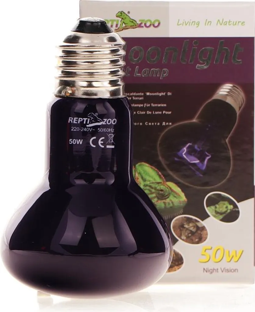 Lampe lune chauffante Repti-Zoo Moonlight 50W à culot E27 pour reptile