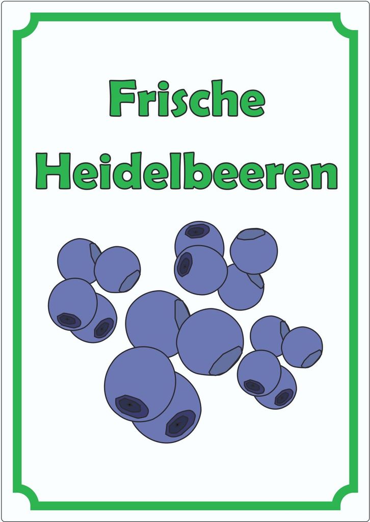 Frische Heidelbeeren Aufkleber Hochkant A0 (841x1189mm)