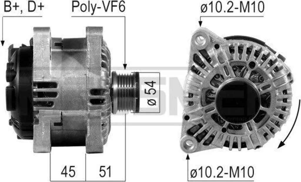 Alternateur haute performance OE 5702 A0 pour moteurs PSA 2.0 et 2.2