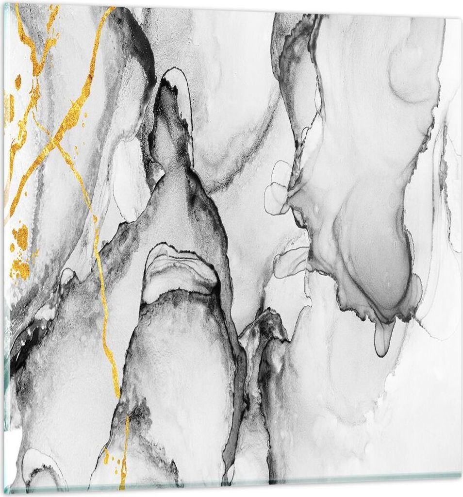 Bilder auf glas - Einteilig - Stein Abstraktion Kontrast - 30x30cm - Glasbilder - Wandbilder - Bilder - zum Aufhängen bereit - Wanddekoration aus ...