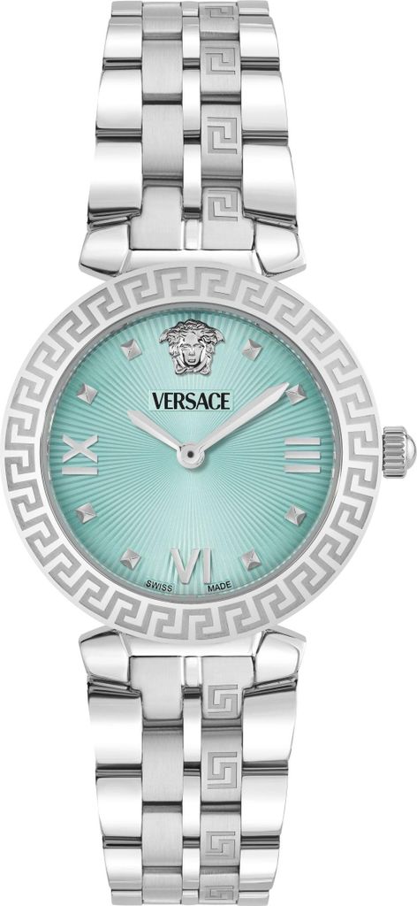 Versace Armbanduhr Damen Daphnis Rest 32 mm Silber Hellblau VEOCA0925