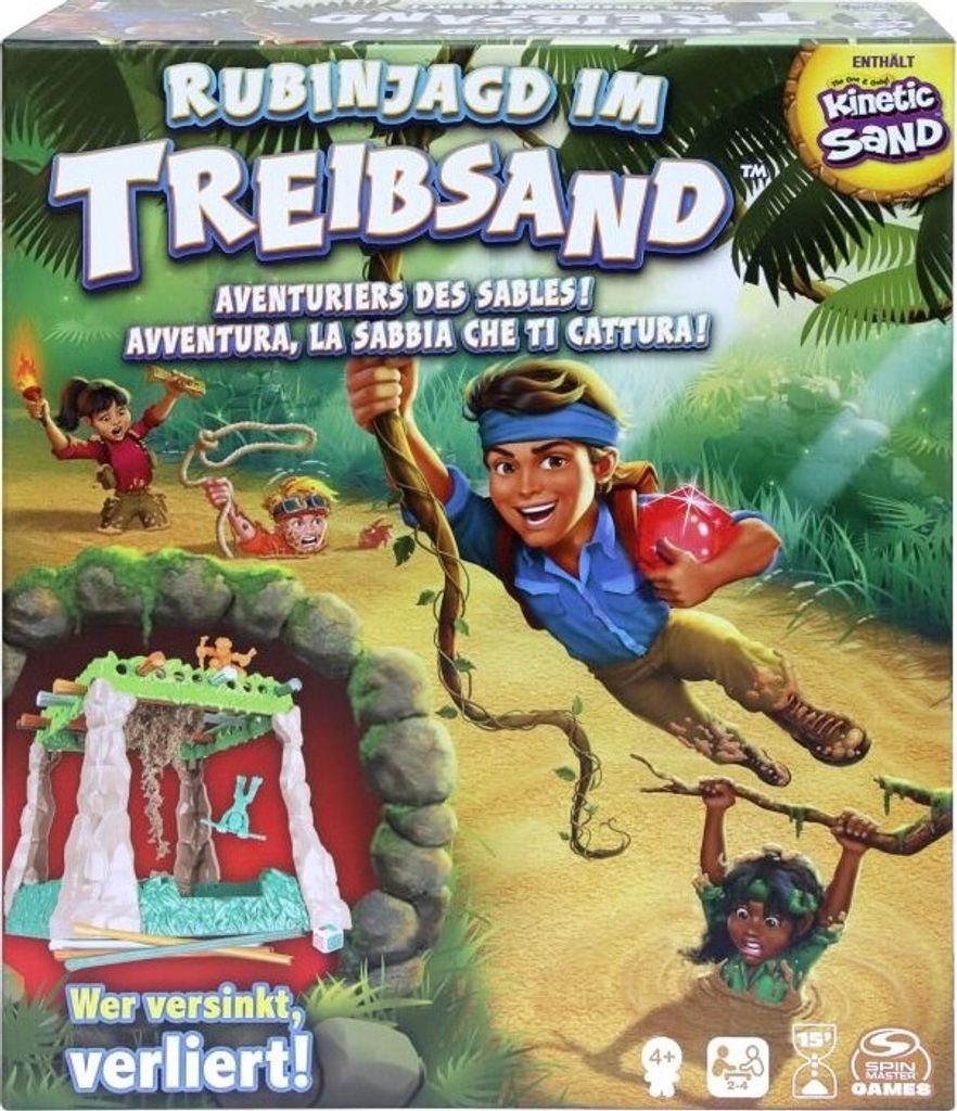 Spin Master Games - Rubinjagd im Treibsand, das Abenteuerspiel mit original Kinetic Sand - für 2-4 geschickte Schatzsuch