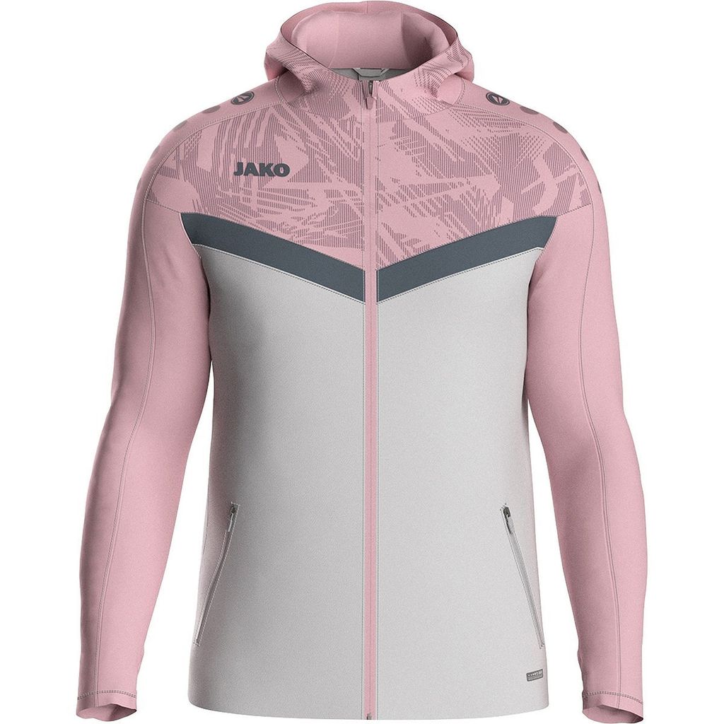 Jako Iconic Kapuzenjacke Kinder - Soft Grey / Rosa / Anthra Light