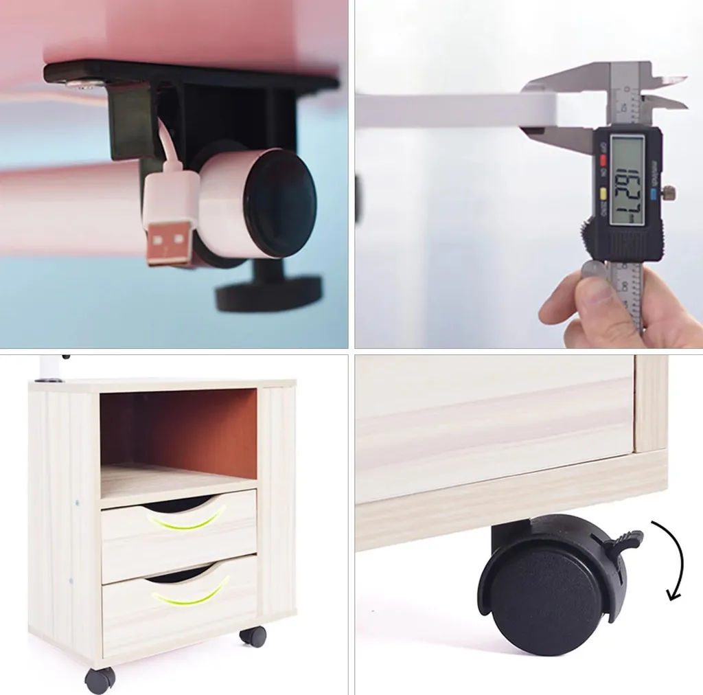 Table ergonomique réglable pour ordinateur portable et rangement blanc - 5