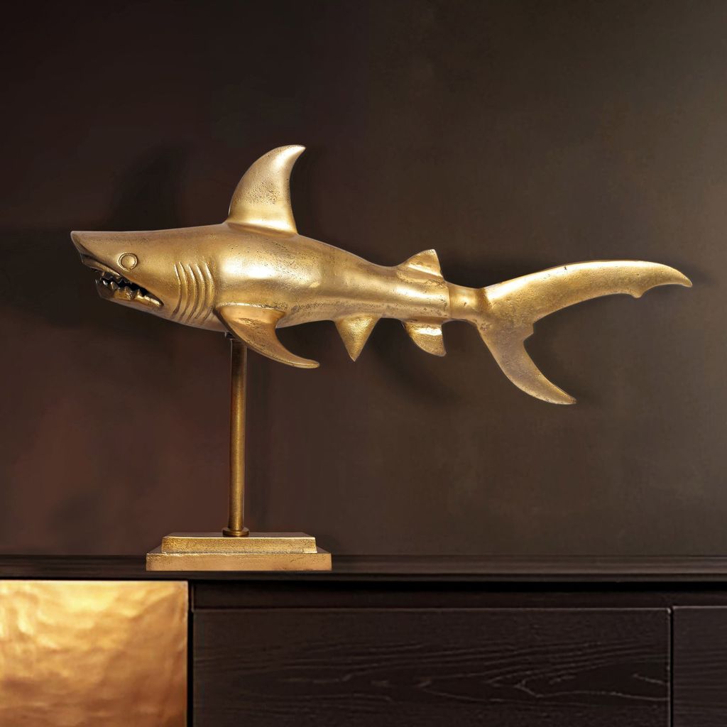 Deko Hai FineBuy 70 cm Aluminium Wohndeko Design Dekoration Produktbild 