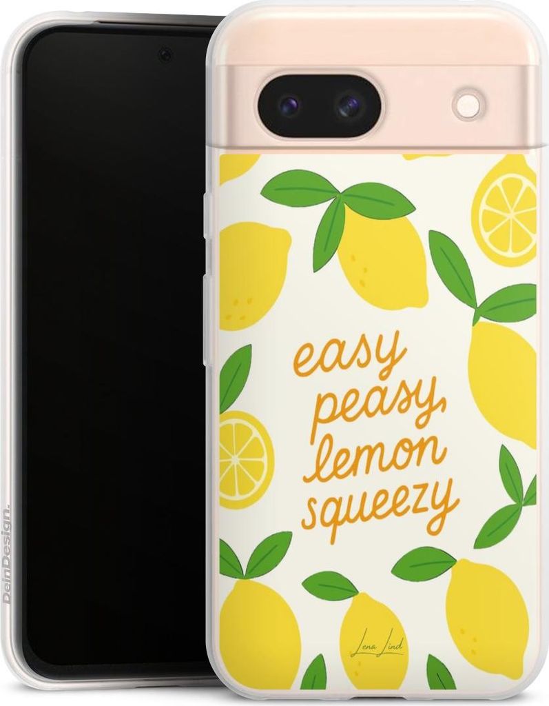 DeinDesign Slim Hülle für Google Pixel 8a Silikon Case Ultra Dünn Handyhülle Statement Zitrone Spruch