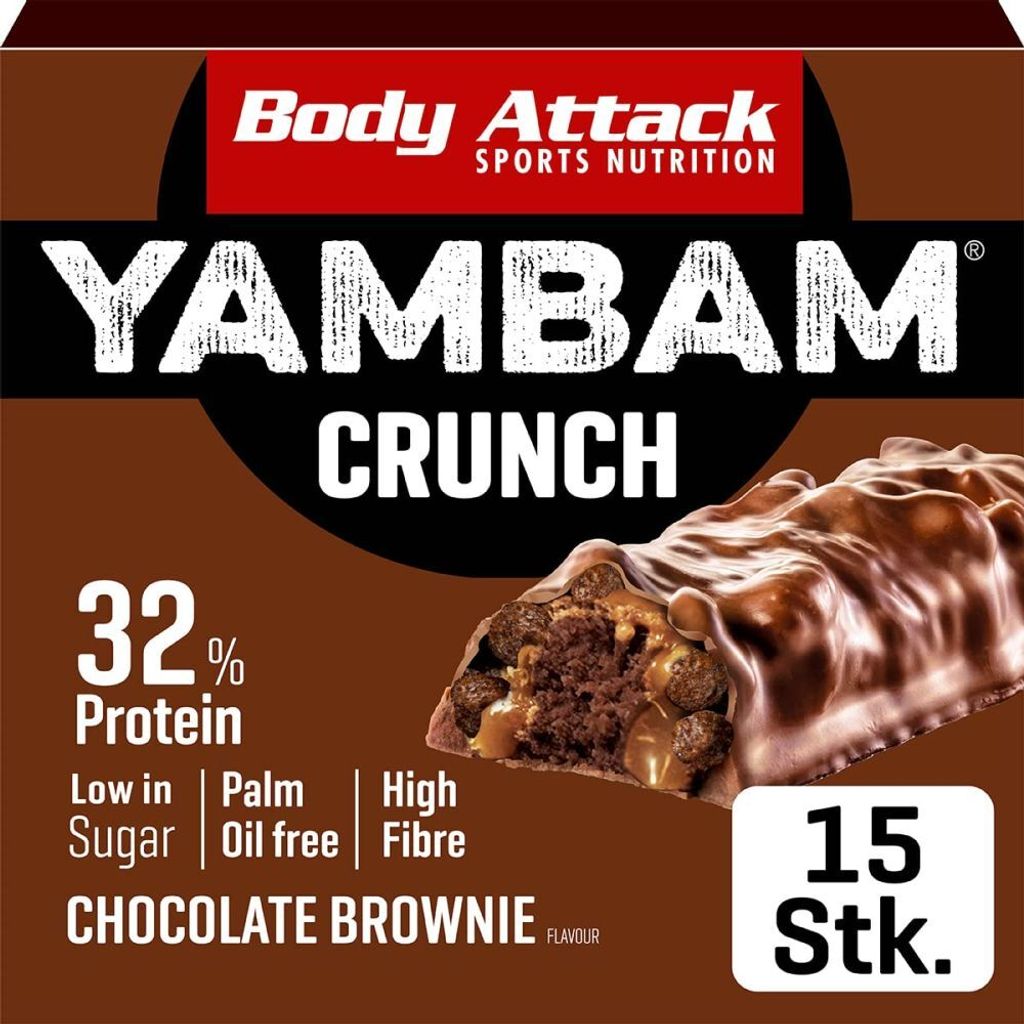 Body Attack Yambam- 15 Riegel a 55g Chocolate Brownie Crunch