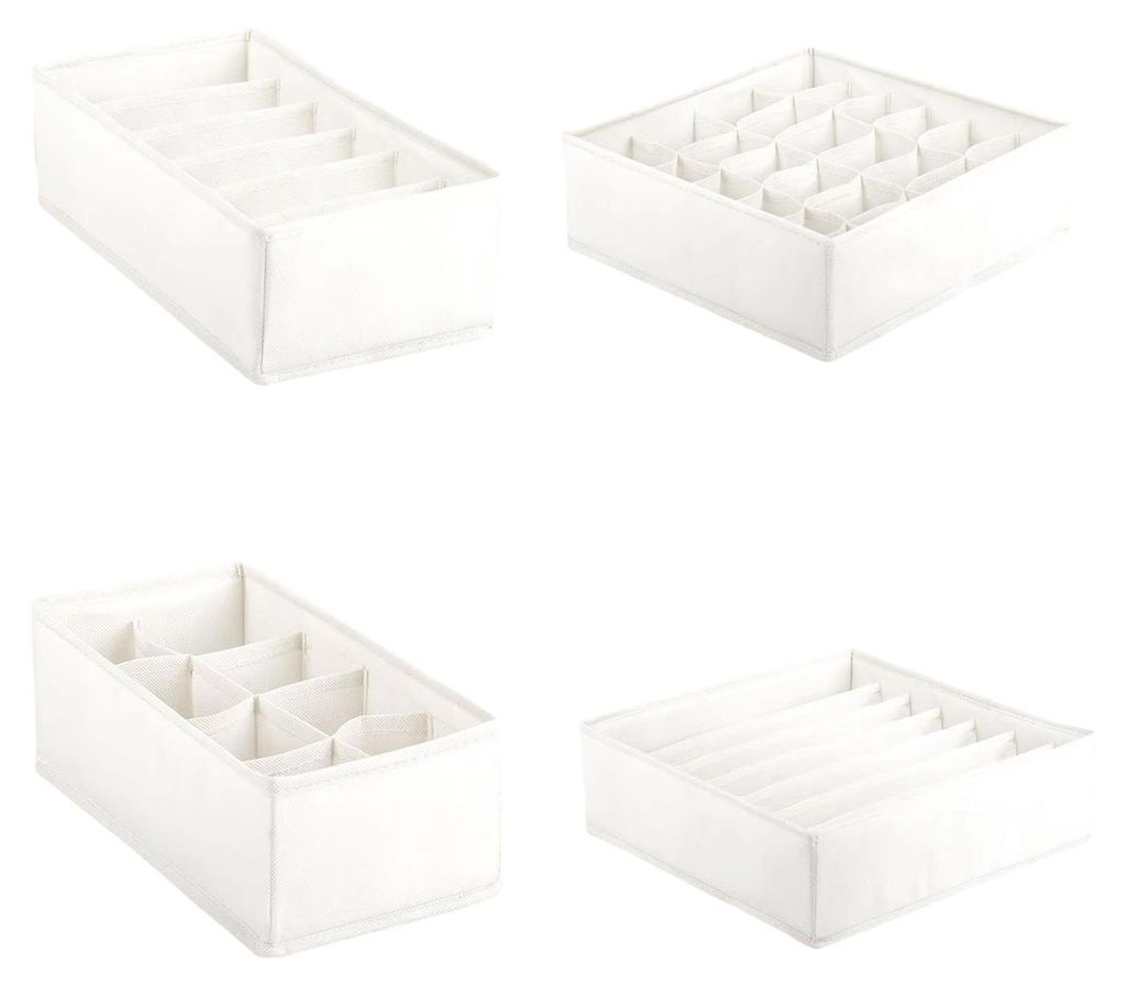 4-teiliges Sockenschubladen-Organizer-Set, Unterwäsche-Aufbewahrungsbox, Schubladenteiler, 6, 7, 8 oder 24 Fächer, Kleiderschrank-Organizer für ...