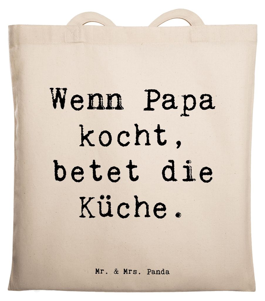 Mr. & Mrs. Panda Shopping Tasche Spruch Vater Koch - Transparent - Geschenk, Tote Bag, moderner, Dankeschön, Lächeln, Jutebeutel, Vaterschaft, pe...