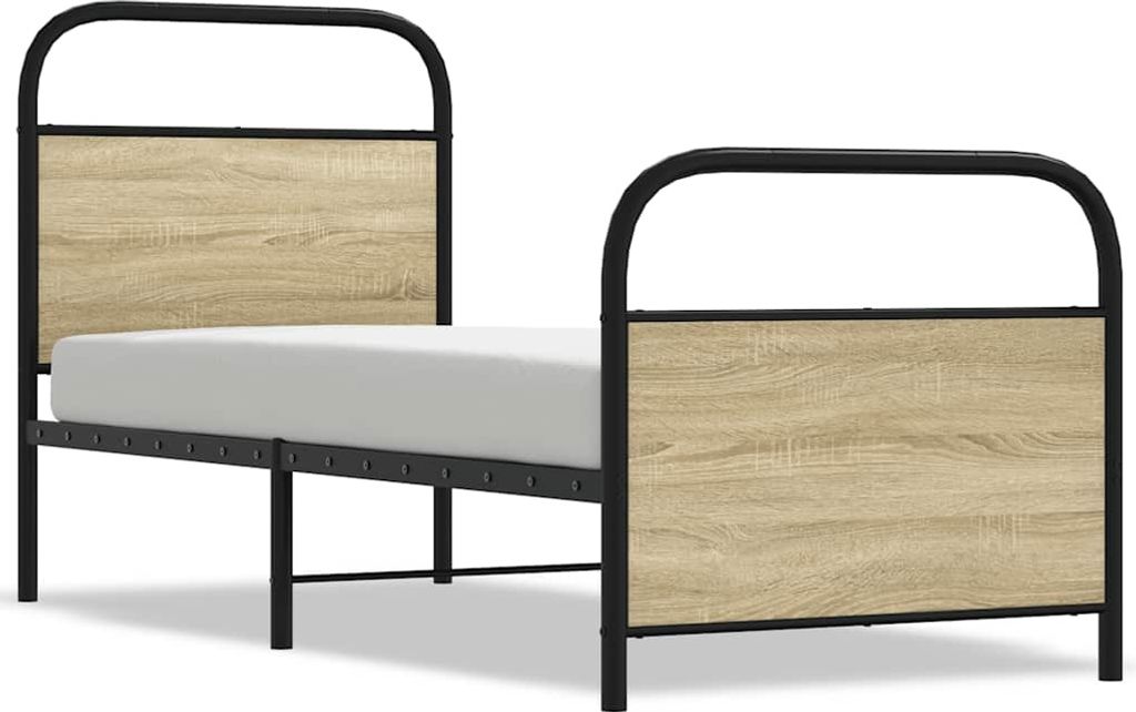 Bettgestell ohne Matratze 80x200 cm Sonoma-Eiche Holzwerkstoff
